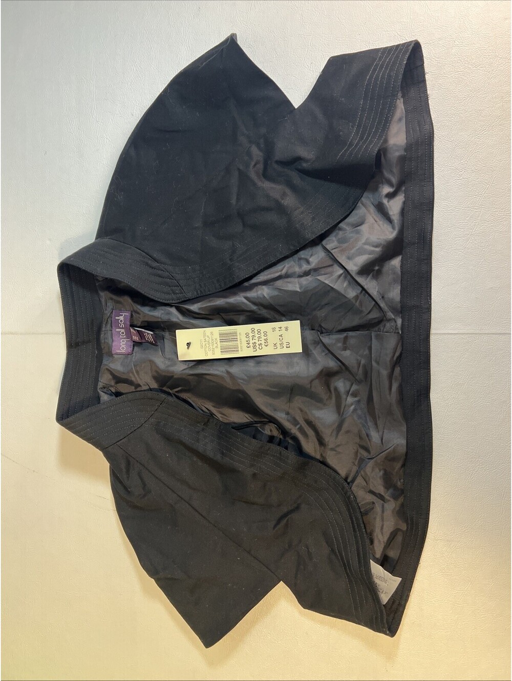 Long Tall Sally black cotton sateen cover-up NWT
